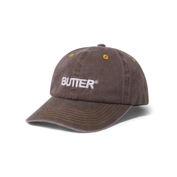 Butter Goods Rounded Logo 6 Panel Cap Washed Oakwood