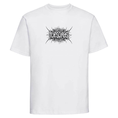 Buy Tuesdays Skate Shop 'Hesher' T-Shirt White | 28.00 GBP. 100% soft cotton construct. print central on chest. Regular Cut. Best online destination for U.K Skate Shop tees at Tuesdays Skateshop. Fast Free delivery with buy now pay later options at checkout. Consistent 5 star customer reviews. 28.00 GBP Per tee.