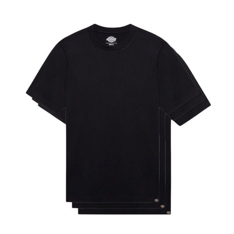 Buy Dickies T-Shirt Pack (3 T-Shirts) Black DK621091BLK1  at Tuesdays Skateshop Bolton | 55.00 GBPDickies T-Shirt Pack (3 T-Shirts) Black. 100% Soft cotton construct. Pack contains 3 Tees. Woven tab detail at hem. Model is 6'0" & wearing a size Medium. 