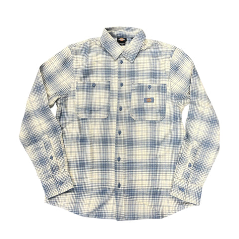 Buy Dickies Evansville Long Sleeve Shirt Blue DK0A4XGTK371 65.00 GBP. Full button down Cotton Flannel Shirt. Relax Fit. Woven tab detail. Collared. Shop the best range of Dickies Skate wear at Tuesdays Skate Shop. Fast Free Delivery options, Buy now pay later and Multiple secure checkout methods. Shop with confidence at Tuesdays with 5 star Trustpilot feedback.