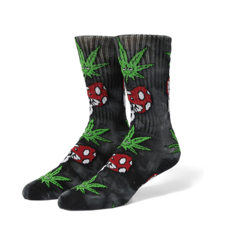 HUF Green Buddy Mushroom Socks Black. 55% Cotton 31 % Polyester 12% Nylon 2% Spandex. Shop the best range of skateboard weed socks in the UK at Tuesdays Skate Shop. Fast Free delivery with buy now pay later payment plans.