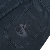 Buy Yardsale Phantasy Loose fit denim Jeans in Nightshadow Blue. Slit side pockets with back flat pockets. YS  Yardsale embroidered detailing on pocket. Light soft cotton construct. Straight fit. For further information please feel free to open chat. Buy now Pay Later with Klarna. Shop now Pay Later with Clearpay. Free Shipping and Delivery options. Tuesdays Skateshop.