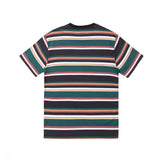 Buy Helas Rayures Striped T-Shirt Green/Black. 100% Soft cotton construct. Custom Striped Pattern with Umbrella embroidered details at left of chest. Fast Free delivery and shipping options. Buy now Pay later with Klarna and ClearPay payment plans at checkout. Tuesdays Skateshop, Greater Manchester, Bolton, UK.