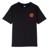 Buy Santa Cruz Classic Dot T-Shirt in Black with Back Print. Iconic timeless design. Small logo on left of chest with large back print. Shop the best range of Skate Surf Tees at Tuesdays Skate shop. Buy now pay later with Clearpay & rated excellent on trustpilot.