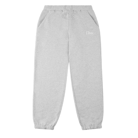 Buy Dime MTL Classic Logo Sweatpants Heather Grey. 100% Soft cotton construct. Elasticated drawstring adjustable waistband with cuffed hem. Embroidered logo central on chest. Slit side pockets. Fast Free UK delivery, Worldwide Shipping. Best UK Stockist. Buy now pay later with Klarna or ClearPay payment plans at checkout. Tuesdays Skateshop, Greater Manchester, Bolton, UK.