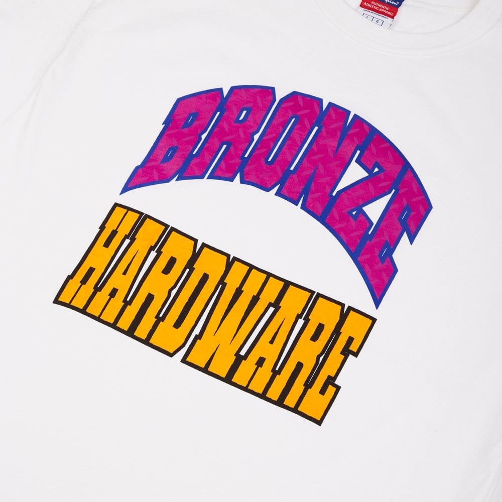 Buy Bronze 56k Varsity Arc T-Shirt in White at Tuesdays Skateshop